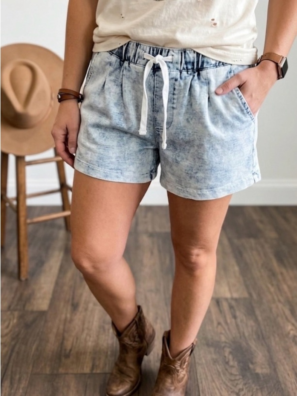 1511 inc Terry Knit Drawstring Shorts